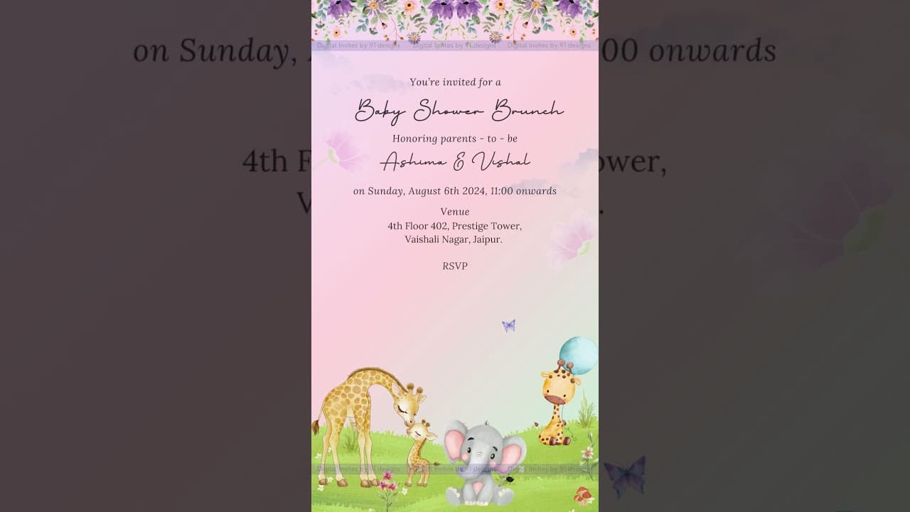 Baby shower digital invitation card (SKU Code: DBS011)