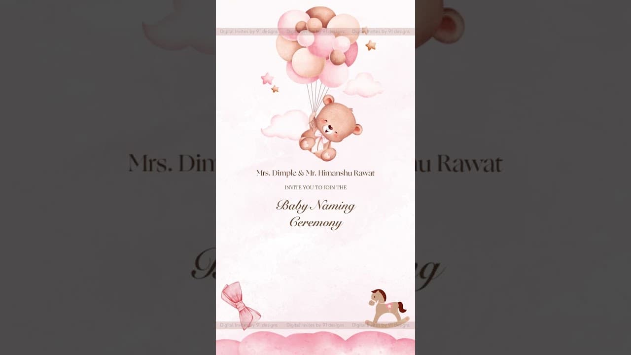 Baby Naming Ceremony Invitation | Digital Invite 👶✨ (SKU Code: DBNC001)