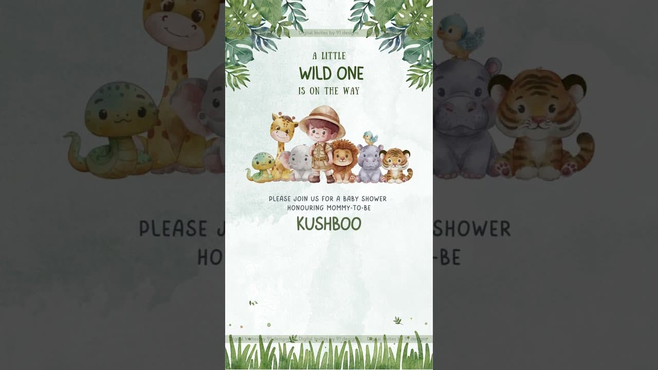 Baby shower digital invitation card (SKU Code: DBS018)