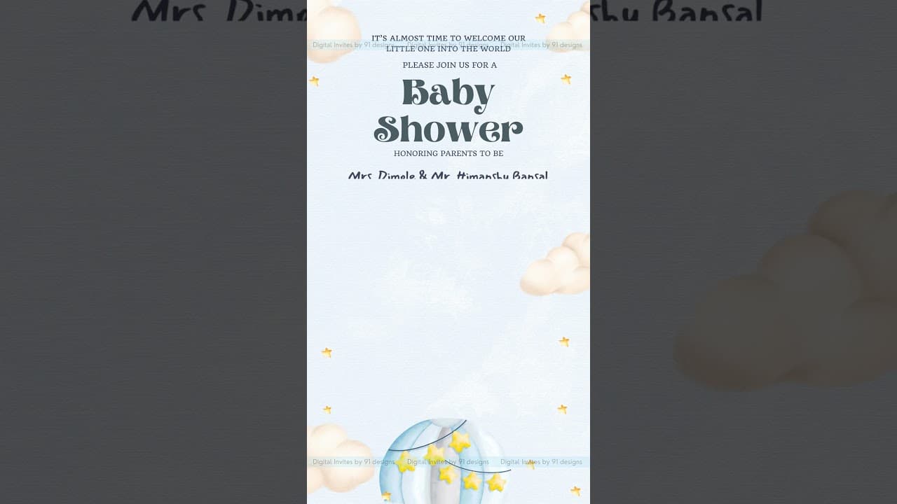 Baby shower digital invitation card (SKU Code: DBS005)